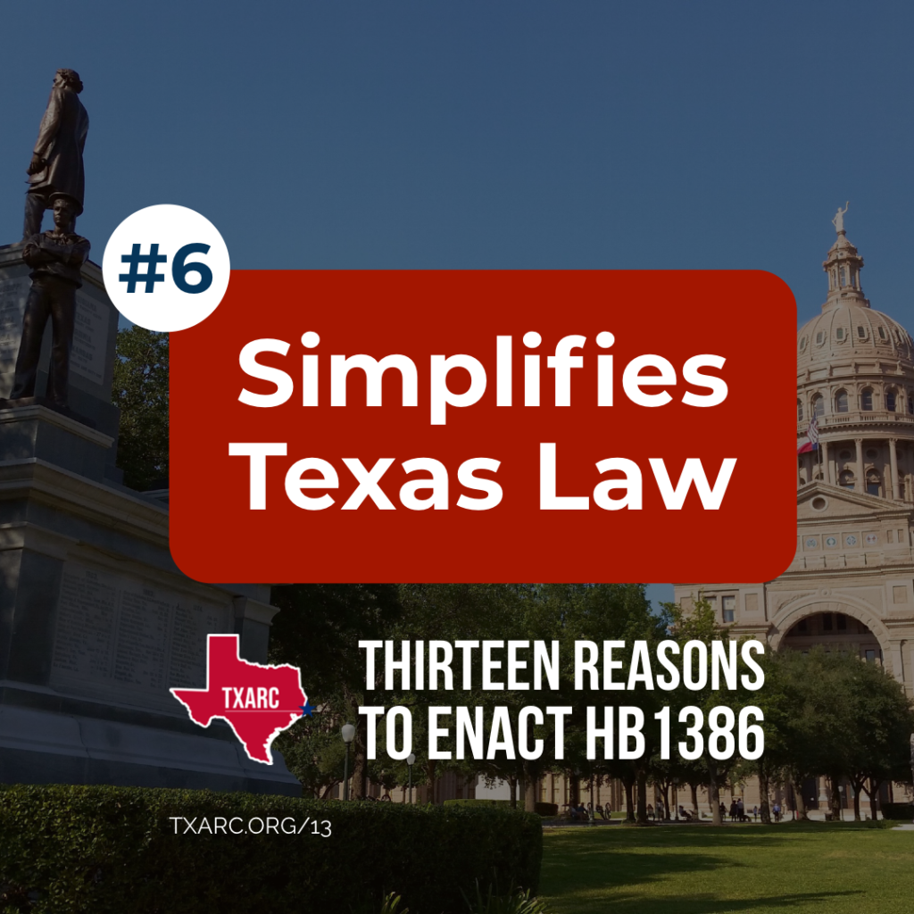 Texas HB1386 Simplifies Texas Law